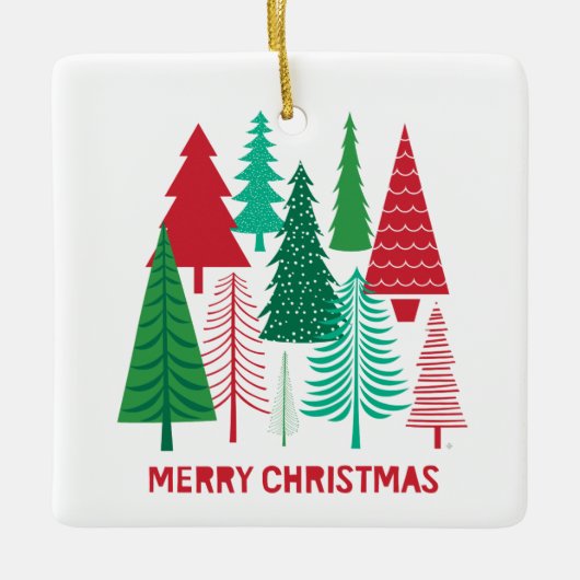 moderne kerstbomen keramisch ornament (Voorkant)
