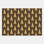 Moderne kerstbomen, koraal, blauw, bruin wikkelen inpakpapier vel (Voorkant 3)