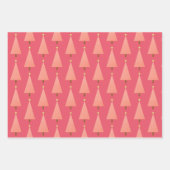 Moderne kerstbomen, koraal, blauw, bruin wikkelen inpakpapier vel (Voorkant)
