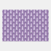 Moderne kerstbomen lavendelpatroon inpakpapier vel (Voorkant 3)