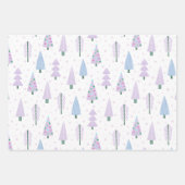 Moderne kerstbomen lavender Pattern Trio Inpakpapier Vel (Voorkant)