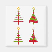 Moderne kerstbomen Magnet (Voorkant)