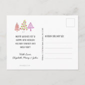 Moderne kerstbomen, Merry & Bright Feestdagenkaart (Achterkant)