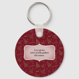 Moderne kerstbomen met adres en offerte cadeau sleutelhanger