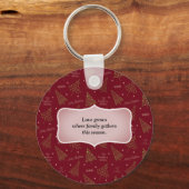 Moderne kerstbomen met adres en offerte cadeau sleutelhanger (Voorkant)