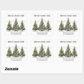 Moderne kerstbomen met lichtkaarslabels vierkante sticker (Vel)