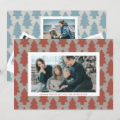 Moderne kerstbomen met Lijst 4 Foto Happy Feestdagenkaart (Voorkant / Achterkant)