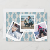 Moderne kerstbomen met Lijst 4 Foto Happy Feestdagenkaart (Achterkant)