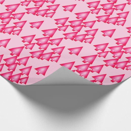 Moderne kerstbomen met metaal - fuchsia roze cadeaupapier (Hoek)