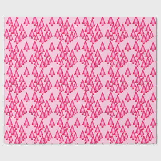 Moderne kerstbomen met metaal - fuchsia roze cadeaupapier (Vlak)