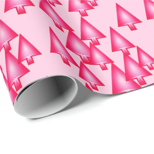 Moderne kerstbomen met metaal - fuchsia roze cadeaupapier (Rol Hoek)