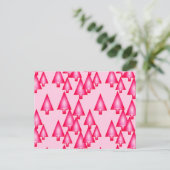 Moderne kerstbomen met metaal - fuchsia roze feestdagenkaart (Staand voorkant)