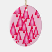 Moderne kerstbomen met metaal - fuchsia roze keramisch ornament (Rechts)