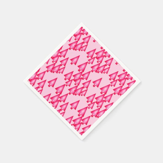 Moderne kerstbomen met metaal - fuchsia roze servetten (Hoek)
