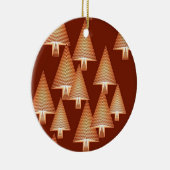 Moderne kerstbomen met metaal - koper keramisch ornament (Rechts)