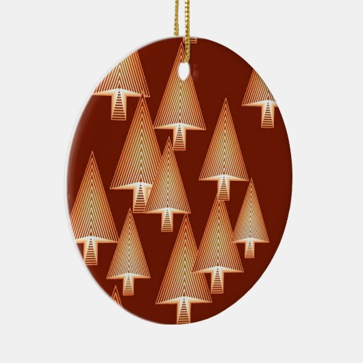 Moderne kerstbomen met metaal - koper keramisch ornament (Rechts)