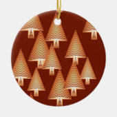 Moderne kerstbomen met metaal - koper keramisch ornament (Voorkant)