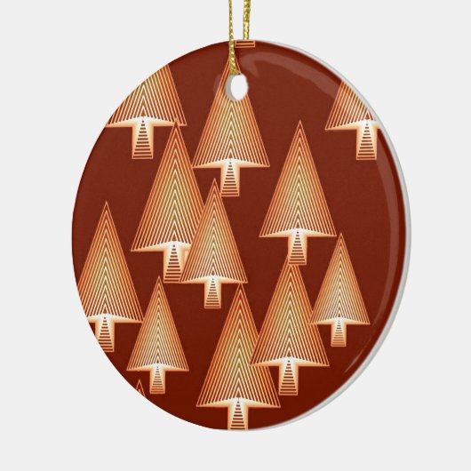 Moderne kerstbomen met metaal - koper keramisch ornament (Links)