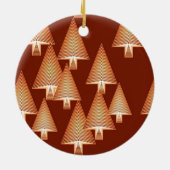 Moderne kerstbomen met metaal - koper keramisch ornament (Achterkant)