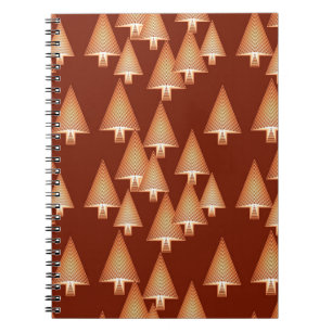 Moderne kerstbomen met metaal - koper notitieboek