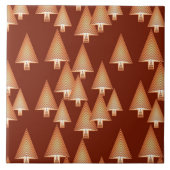 Moderne kerstbomen met metaal - koper tegeltje (Voorkant)