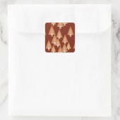 Moderne kerstbomen met metaal - koper vierkante sticker (Tas)