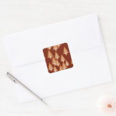 Moderne kerstbomen met metaal - koper vierkante sticker (Envelop)