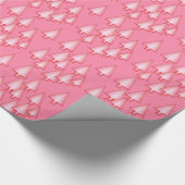 Moderne kerstbomen met metaal - koraalroze cadeaupapier (Hoek)