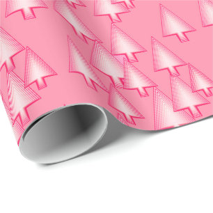 Moderne kerstbomen met metaal - koraalroze cadeaupapier