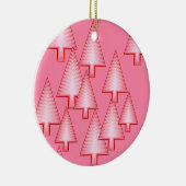 Moderne kerstbomen met metaal - koraalroze keramisch ornament (Rechts)