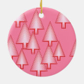 Moderne kerstbomen met metaal - koraalroze keramisch ornament (Achterkant)