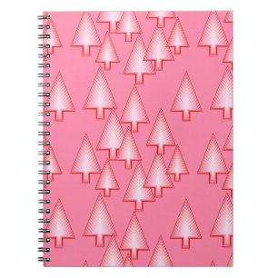 Moderne kerstbomen met metaal - koraalroze notitieboek