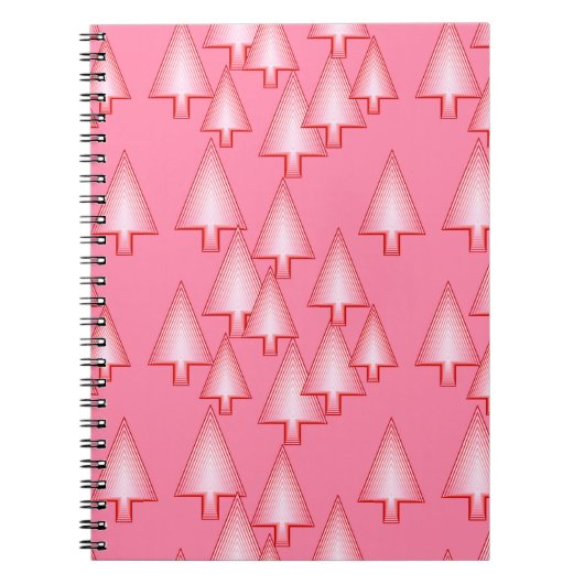 Moderne kerstbomen met metaal - koraalroze notitieboek (Voorkant)