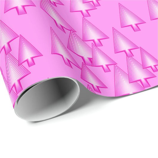 Moderne kerstbomen met metaal - orchidee roze cadeaupapier (Rol Hoek)