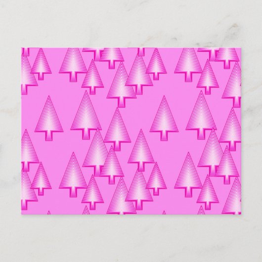 Moderne kerstbomen met metaal - orchidee roze feestdagenkaart (Voorkant)