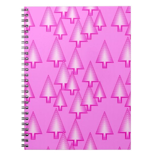 Moderne kerstbomen met metaal - orchidee roze notitieboek (Voorkant)