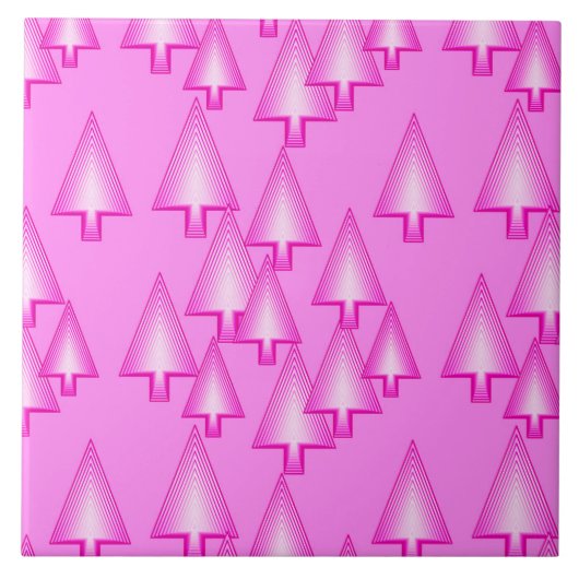 Moderne kerstbomen met metaal - orchidee roze tegeltje (Voorkant)