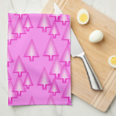 Moderne kerstbomen met metaal - orchidee roze theedoek (Quarter Fold)