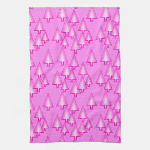 Moderne kerstbomen met metaal - orchidee roze theedoek