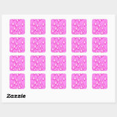 Moderne kerstbomen met metaal - orchidee roze vierkante sticker (Vel)