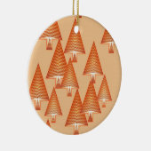 Moderne kerstbomen met metaal - roos goud keramisch ornament (Rechts)