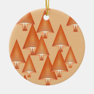 Moderne kerstbomen met metaal - roos goud keramisch ornament