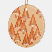 Moderne kerstbomen met metaal - roos goud keramisch ornament (Links)