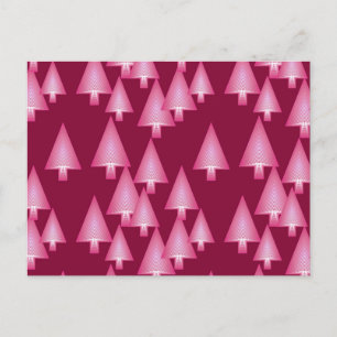 Moderne kerstbomen met metaal - roze en wijn feestdagenkaart
