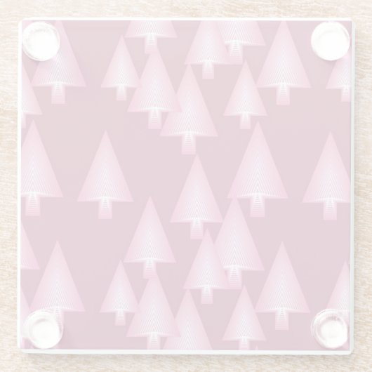 Moderne kerstbomen met metaal - roze en wijn glazen onderzetter (Achterkant)