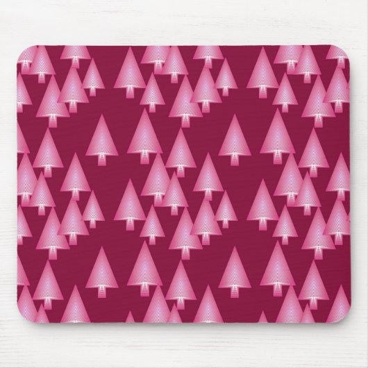 Moderne kerstbomen met metaal - roze en wijn muismat (Voorkant)