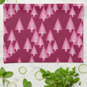 Moderne kerstbomen met metaal - roze en wijn theedoek (Gevouwen)