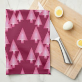 Moderne kerstbomen met metaal - roze en wijn theedoek (Quarter Fold)