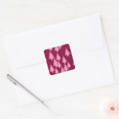 Moderne kerstbomen met metaal - roze en wijn vierkante sticker (Envelop)