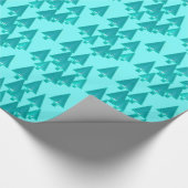 Moderne kerstbomen met metaal - turkooizen cadeaupapier (Hoek)